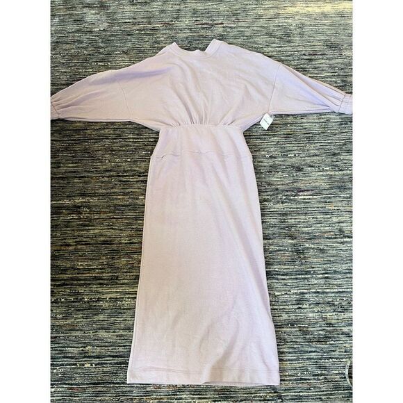 Free People Beach NWT Midi Column Dress Terrycloth Cut Out Purple size S - Picture 11 of 12